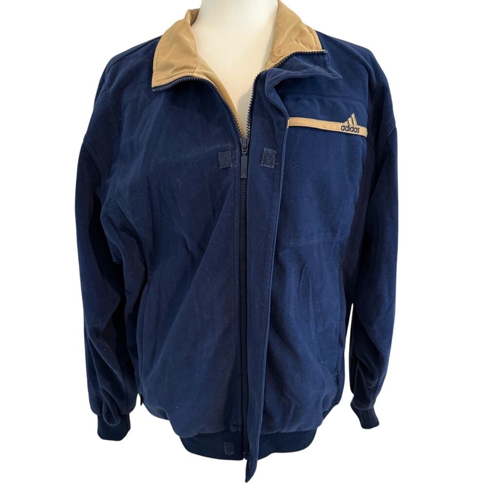 Men’s Adidas Full Zip Jacket | Size Small | Navy Blue | 3 Zipper Pockets